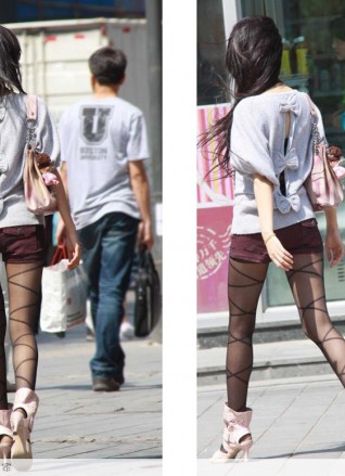 这位条纹丝袜美女够惹